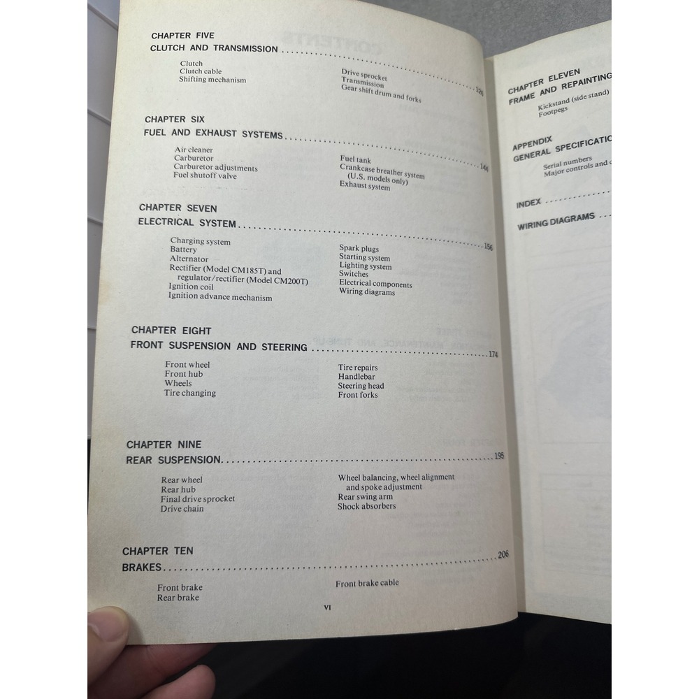 Clymer Honda Twinstar 1978-1980 Service Repair Manual CM185T CM200T 0892873256 - Picture 6 of 10
